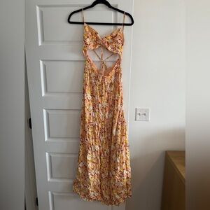 L*Space Floral Backless Dress in Orange and Yellow